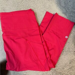 Lululemon Hot Pink 21” Fast and Free  Leggings